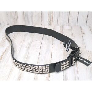 Y2K Goth Hot Topic 3 row Studded Black Belt Pyramid Studs 2XL Punk Emo Rock